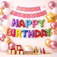 50Pcs Metallic Balloons Decoration Set Children's Birthday Party Banner Happy Birthday Set Happy Bir