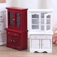 🔥HOT ITEM🔥 Dollhouse Miniatur Perabot Pelbagai Fungsi Kabinet Kayu Rak Buku Mainan Model