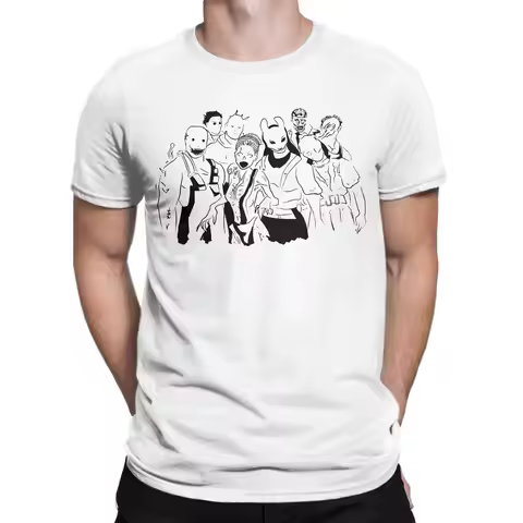 Retro Killers Tshirts Unisex Round Neck Short Sleeve Top Tee Deads by Daylights Horror Game Dbd Cott