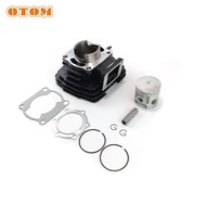 OTOM Motorcycle Cylinder Kit Piston Ring Gasket Set Bore 66mm and Engine Cylinder Head Cover For YAM