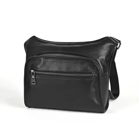 Cowhide Genuine Leather Sling Bag Multi Carry Urban Casual Single Shoulder Crossbody Bag Full Grain 