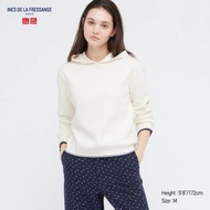 UNIQLO INES DE LA FRESSANGE 針織連帽上衣 IDLF 白色 447412