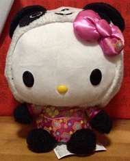 Hello Kitty 公仔 吉蒂 熊貓款 熊貓頭 可除頭套 特別版 中國衫 唐裝 旗袍 30cm高