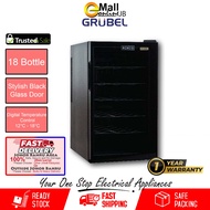 Grubel GWC-TP18BK Wine Chiller 18 Bordeaux Bottles with Tempered Glass Door - GWCTP18BK
