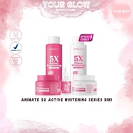Animate 5x Active Whitening Series 5in1 [BPOM Certified] | Brightening Skin Care Package | Anti Agin