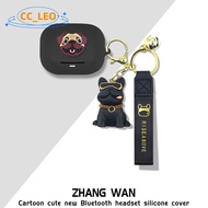 for EarFun Air Pro 4+ Case EarFun Air Pro 4 Plus Soft Case Cute Hamburger Pendant Cartoon Bulldog Di
