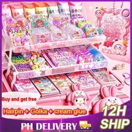 343Pcs Kids Guka Sticker Set For Girl Art Making Kit Toy With Fun Stickers Artificial Cream Glue Cas