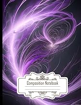 Composition Notebook Wide Ruled: A Storm of Purple Lightning, Perfectly Detailed Creatures, 3D Rende