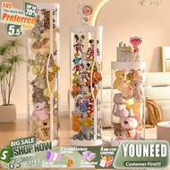 YOUNEED LED Plush Doll Storage Box 90/120/150 CM Toys Storage Bucket Transparent cylinder PVC Doll S