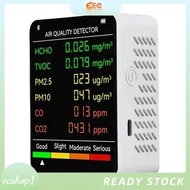 [ecshop1.ph] 6 in 1 Multifunctional Air Quality Tester LCD Display Home Indoor Office Wall Mounted A