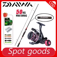Daiwa Fishing Reel 1 Set Fishing Rod Spinning Reel Joran Udang Galah Rod Pantai Pancing Set