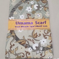 voal miracle syari motif metal logo UMAMA SCARF  130 x 130 kerudung segi 4 empat jilbab jumbo