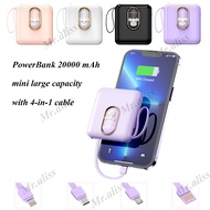 [SG] Powerbank 20000 mAh 4 In 1 PowerBank Built-in Detachable Charging Cable Mini Fast Charging Portable Power Bank