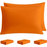 6pcs Standard Size Solid Color Pillowcase Set, 20x26 Envelope Closure Pillowcases, Soft Solid Color 
