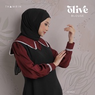 Dress Long Vest Set Kemeja  Blouse Olive Gamis Wanita By Thamrin BY MOESLIMWEAR