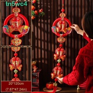 TN5WC4 Chinese New Year Ornaments, Lucky Threefold Chinese New Year Pendants, 2025 Tassels Red Hangi