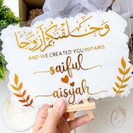 Custom Khat Frame Nama Kaligrafi Hadiah Kahwin untuk Pengantin Baru Surprise Gift Box Hadiah Anniver