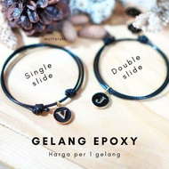 ROUND INITIAL BRACELET/ EPOXY LETTER INITIAL BRACELET LETTER PENDANT BRACELET / NAME INITIAL BRACELE