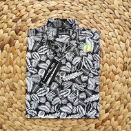 Surfing Shirt Leaf Motif Short Sleeve Guy Shirt