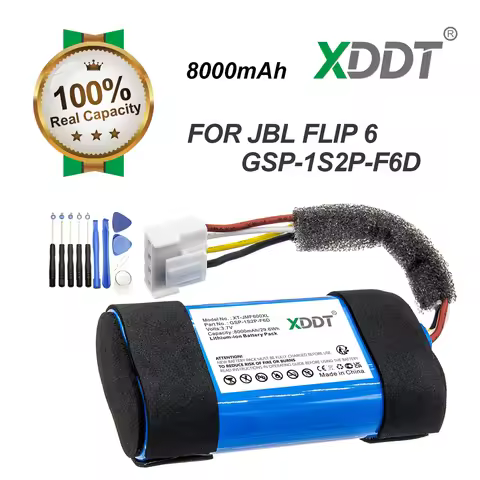 XDDT 3.7V 8000mAh Speaker Battery GSP-1S2P-F6D For GSP-1S2P-F6D for JBL Flip 6 JBLFLIP6BLUAM JBLFLIP