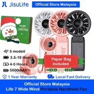 Jisulife Xmas Gift Idea Life 7 Foldable Portable Handheld Fan 5000mAh Long Battery Life Wide Wind Fa