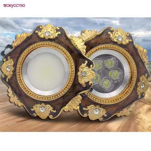 American Brown Golden Lace Resin Square Led Ceiling Lamp 3W 5W 7W For Living Room Corridor Decor Rec