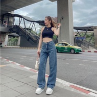 SR035 Jeans Brother Haeng Saran-Y2K Barrel Dark Color Baggy Jeans Y2K Jeans Baggy Jeans