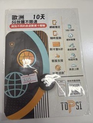 歐洲 10天 5G無限速數據卡