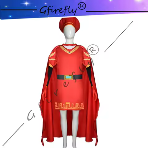 Shrek Lord Farquaad Cosplay Character Red Suit with Cape Included; Halloween Party Outfit for Cartoo