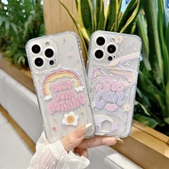 Ins Pretty Rainbow Colored Text card case Shockproof Phone casing Realme 5 5i 6i A1K C2 2 8 9 10 11 