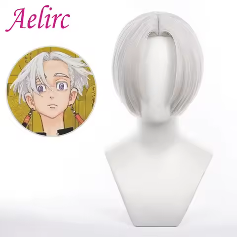 Isana Cosplay Wig Tokyo Revengers Anime Coser Synthetic Short Straight Wig High Quality Heat Resista