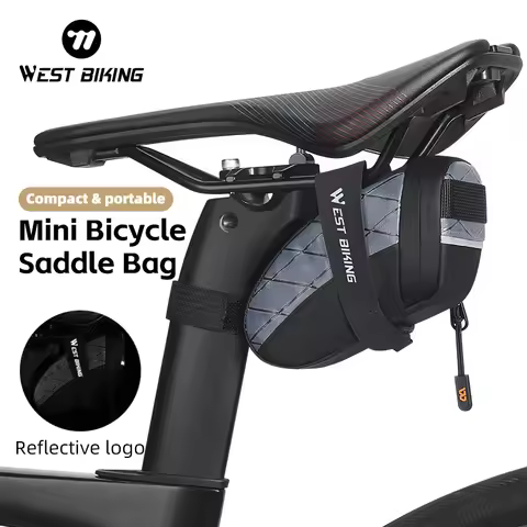WEST BIKING Mini Bicycle Saddle Bag 0.3L Waterproof Reflective Bicycle Tail Bag Portable Tools Bag M