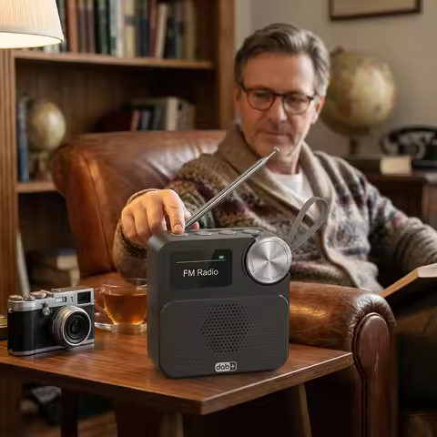 Bluetooth-compatible Internet FM Radio Rechargeable Wifi Radio with 1.47inch Color Display External 