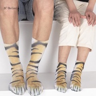 Adult Men & Women's Funny Animal Paws Socks - Cat, Tiger, Dog, Leopard Claw Print Novelty Mid-Calf T