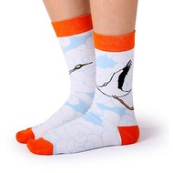 Viken Plan棉襪男女襪子四季通用VP短襪個性時尚花色彩色仙鶴