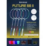 Original JP Power Future 66 II Racket | 4U 81g | Max Tension 30LBS | 76 Holes | Full Carbon | Heavy 