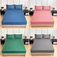 Rubber Bed Sheet Ice Silk 360 Degree Corner Strap Size 6 Feet 180*200cm Comes With 2 Pillowcases 2-1