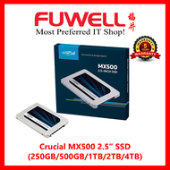 FUWELL- Crucial MX500 2.5 Internal Solid State Drives(250GB/500GB/1TB/2TB/4TB) 5 Years Local Warranty