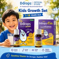 Ddrops Kids Growth Starter Set Vitamin D3 600IU 2.8mL + Liquid Vitamin AD 600IU 1.7mL