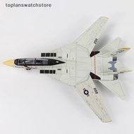 toplan 1:72 Scale F-14 Tomcat Fighter Jet Model - White & Black ABS Plastic Aircraft With Detailed D