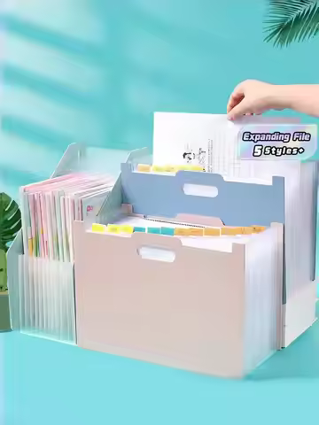 1PC A4 SizeWaterproof Wearresistant Portable Upright Handheld Multilayer Document Organizer File Fol