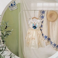 110cm-150cm princess anna dress for kids girl fashion bow dress for baby girl party dresses 24S897