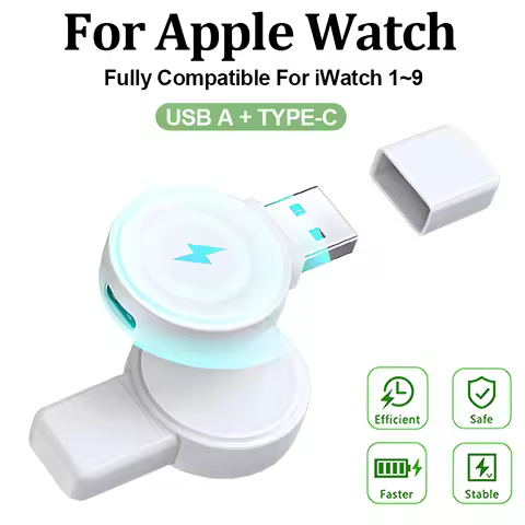 NEW Wireless Magnetic Watch USB A Charger for Apple Watch 9 8 7 6 SE Ultra Portable Watch Type C Cha