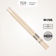 Nova by Vic Firth N5B Hickory Drumstick - 5B (Oval Wood Tip)