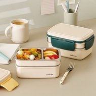 LocknLock TO-GO 1.3L (500ml+800ml) 2-Tier Stainless Steel Custom Lunch Box Food Case Container LCB50