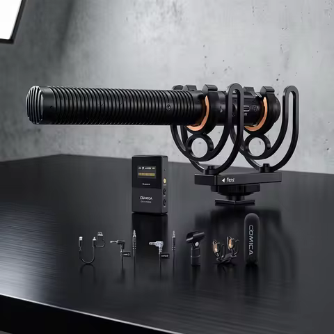 Comica VM30 2.4G Supercardioid Wireless Shotgun Microphone On-camera Mic With Gain Control for Camer