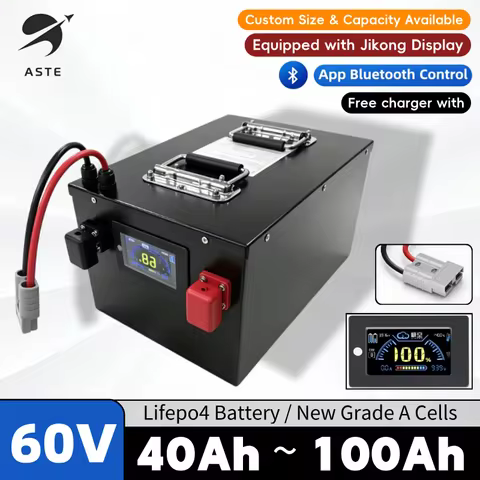 60V 40Ah 50Ah 60Ah 70Ah 80Ah 90Ah 100Ah Lifepo4 Lithium Battery For Two-Wheeler Motorcycle Scooter T