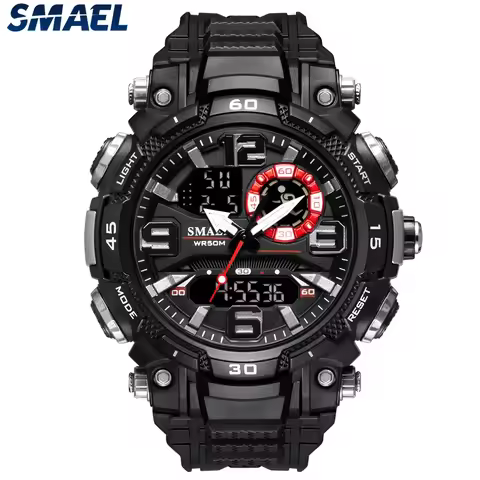 SMAEL 1921 Watch Night Light Alarm Clock Dual Display Electronic Watch Youth Student Waterproof Spor