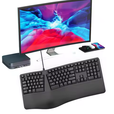 K9 Ergonomic Keyboard with Wrist Rest Split Keyboard 110 Keys Gaming Keyboard for Business Office