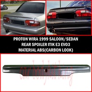 PROTON WIRA 1999 SALOON SEDAN SPOILER OE REAR SPOILER ITIK WITH PAINT(CARBON LOOK ABS)-ABS BODYKIT